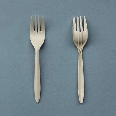 China Disposable Degradable Cornstarch Primary Color 16cm Knife And Fork Spoon Chinese And Western Tableware for sale