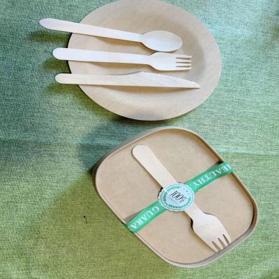 China 17 Cm Disposable Takeaway Brown Rectangle Kraft Paper Food Container With Cutlery Set In Restaurants Fast Food Store for sale