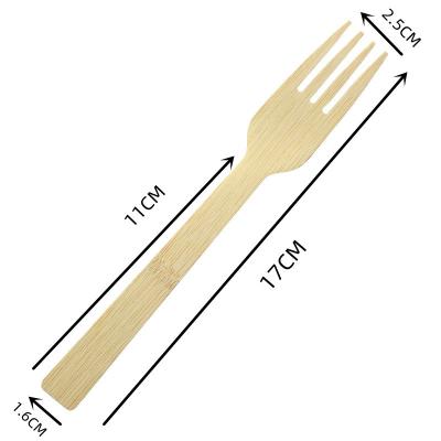 China 6.7 Inch Compostable Disposable Bamboo Cutlery Fork For Resturant BBQ Party for sale