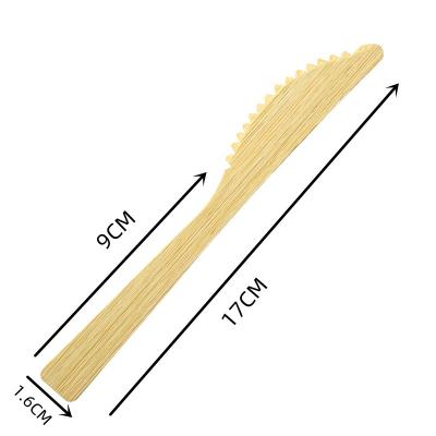China Biodegradable Disposable Bamboo Cutlery Knives Individually Wrapped 17CM for sale
