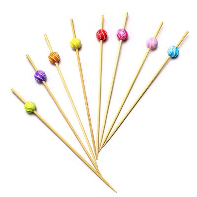 China Colorful Spot Ball Decorative Bamboo Food Picks In Bulk FDA approved for sale
