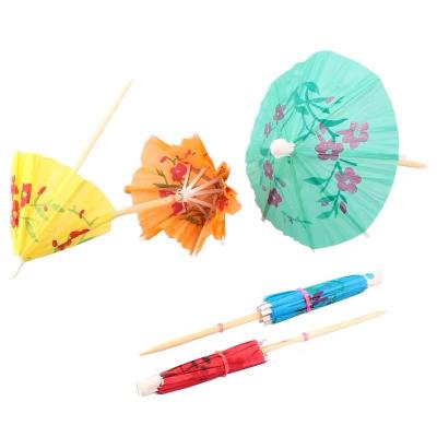 China 10cm Disposable Wooden Bamboo Bulk Toothpicks Cocktail Umbrella Picks 144Pack for sale
