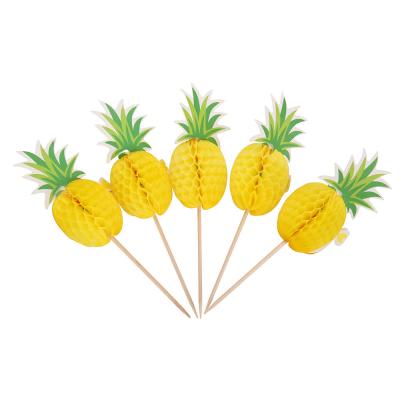China 15.5CM Disposable Decorative fruit Pineapple Toothpick Cocktail Picks for sale