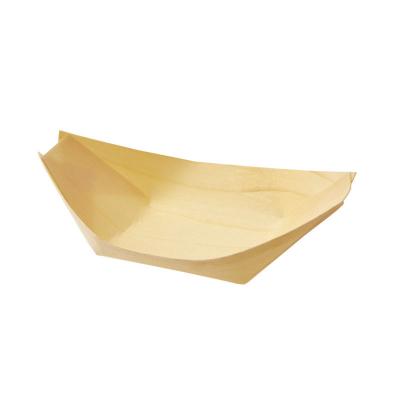 China Cono de servicio disponible del barco de bambú de madera del sushi de la categoría alimenticia del ODM 4Inch en venta