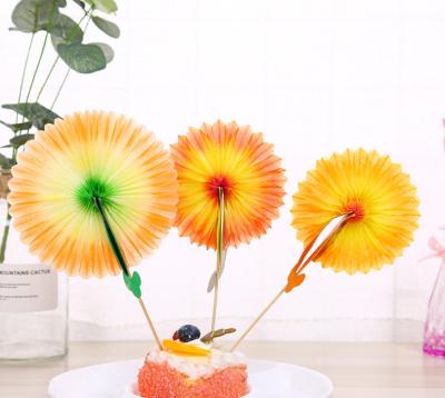 China 4Inch Disposable Flower Decorative Bamboo Food Picks Skewers for sale