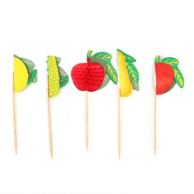 China FSC 10cm Disposable Fruit Decorative Bamboo Food Picks Skewers For Cocktail Party for sale