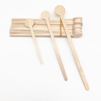 China Disposable Round Head Birch Wooden Stir Sticks For Tea Coffee 150mm for sale