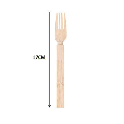 China 17cm Eco Friendly Disposable Bamboo Cutlery Biodegradable Wooden Picnic Forks for sale