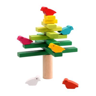 China Bird Balance Tree Wooden Blocks Toys Exercise Finger Educational for sale