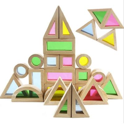 China Wooden Rainbow Stacking Blocks Creative Colorful Learning And Educational for sale