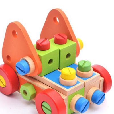 China Montessori Wooden Building Block Nut Toys Nut Screw Toy Girls Boys Gift for sale