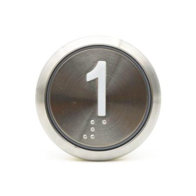 China 35.6MM Stainless Steel Round Lift Stop Elevator Hall Call Button Red Blue Orange Light for sale