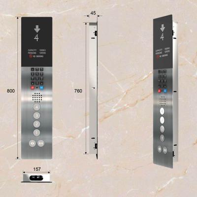 China LCD Stainless Steel Elevator COP Panel Lop Cop Display For Lift Control Button for sale