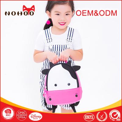 China Shockproof Kids Zoo Animal Travel Kids Hiking Backpacks Cute Cow Style Mini School Bag Backpack for sale