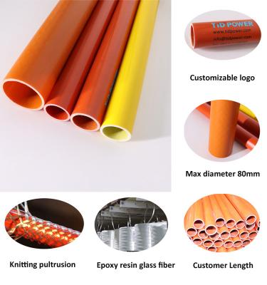 China High Strength Epoxy Fiberglass Insulation Hollow Tube / Epoxy Resin Fiberglass Pipes for sale