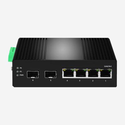 China IP30 6 Ports Industrial Gigabit Easy Smart Switch 10 100 1000Mbps for sale