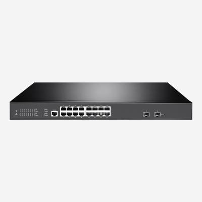 China 16 Ethernet PoE Ports Layer 2+ Gigabit Switch With 2 SFP Fiber Ports 250W for sale