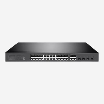 China 400W 24 Ports Easy Smart Full Gigabit PoE Switch With 4 Combo Ports 4 SFP Fiber Ports for sale