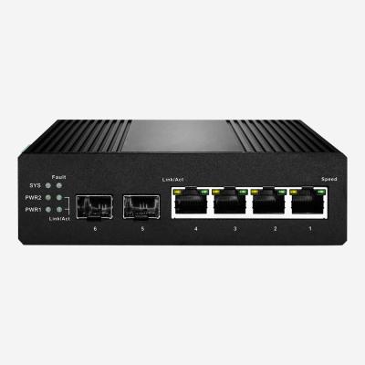 China 4 PoE Ports 2 SFP Industrial Managed Switch PoE Powered Switch 130W for sale