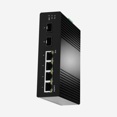 China CE ROHS Industrial Gigabit Ethernet Switch With 2 Gigabit Fiber Ports And 4 PoE Ports for sale