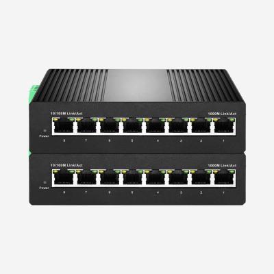 China 8 Ports Industrial Gigabit Ethernet Switch 16Gbps 4K MAC Address Table for sale