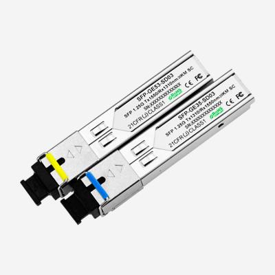 China 20km SFP SC Single Mode Gigabit Ethernet Transceiver 3.3V for sale