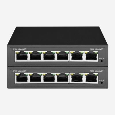China Steel Shell Gigabit Easy Smart Switch With 6 Gigabit RJ45 Auto Sensing Ports for sale