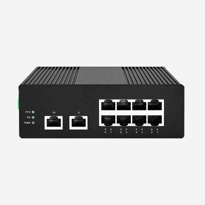 China Industrial Ethernet Unmanaged Switch With 2 Gigabit RJ45 Ports And 8 10/100M RJ45 Ports for sale