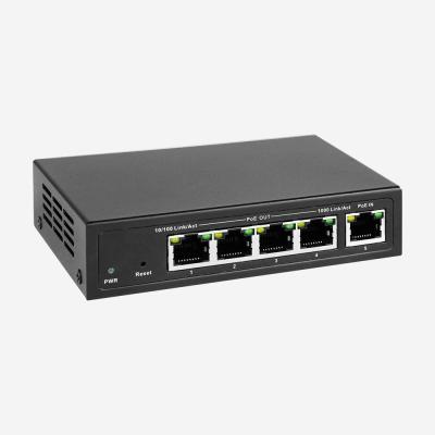 China 10Gbps Gigabit Easy Smart Switch With 4 PoE Out RJ45 Ports And 1 PoE In RJ45 Port for sale