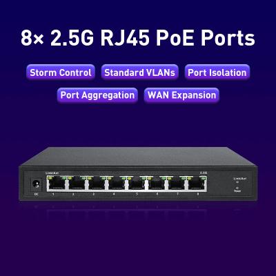 China 8 Port 2.5Gbps Store And Forward Switch With 4K MAC Address Table à venda