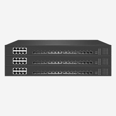 China Rack Mounted Full Gigabit 24 Port Unmanaged Switch With 8 RJ45 And 16 SFP Ports for sale
