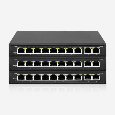 China 10 Port RJ45 Gigabit Ethernet Unmanaged Switch With 12V/1A DC Power Supply for sale