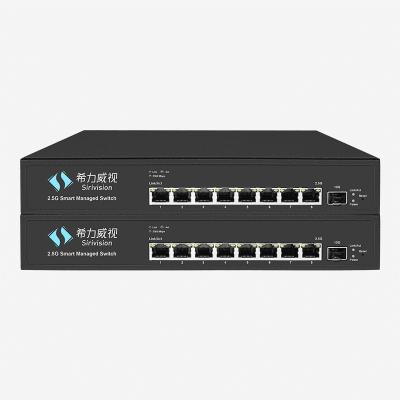 China Rack Mounted 8 PoE 2.5gb Network Switch Layer 2 Managed Switch With 1 10gb SFP+ Fiber Port for sale