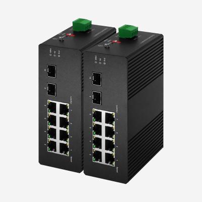 中国 Gigabit 8 RJ45 PoE Ports And 2 SFP DC Power Supply And -40℃~85℃ Industrial Smart Switch For Application 販売のため