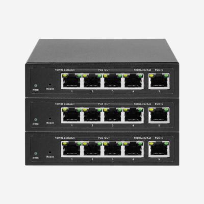 China Port Trunking, 5 ×10/100/1000Mbps RJ45 Ports Unmanaged PoE Switch With 60W PoE Output Power for sale