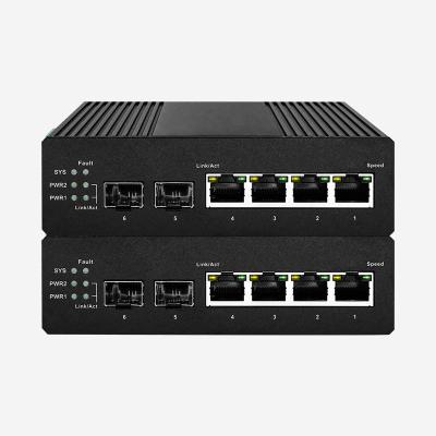 China 4 RJ45 And 2 SFP Layer 2 Managed Gigabit Switch With Web/SNMP/CLI And VLAN Management for sale