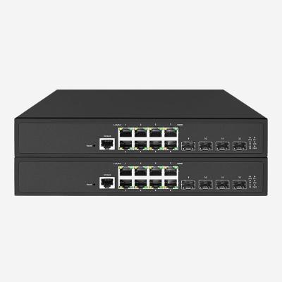 China PoE Support / 10Gbps Port Speed, 4 10Gbps SFP+ Switch With 8 Gigabit RJ45 Ports, QoS, ACL, SSL en venta