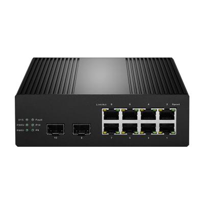 China Din-Rail Dual Power 8-Port PoE+ Gigabit L2 Ring Managed Industrial Switch With 4 SFP Slots Uplink For Outdoor for sale