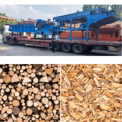 China Electric Automatic Wood Chipper Machine 2 Flying Knives Forestry Wood Chipper for sale