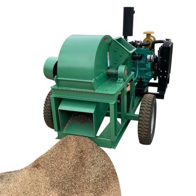 Chine 1000 Diesel Engine Wood Crusher Machine Process Wood Logs Into 10mm Chips à vendre