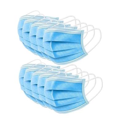 China Blue White 3ply 25g Nonwoven Disposable Earloop Face Mask for sale