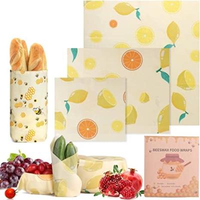 China 7''x8'' Reusable Eco Beeswax Food Wrap Lunch Bag Bowl Covers Wrapper For Fruit for sale