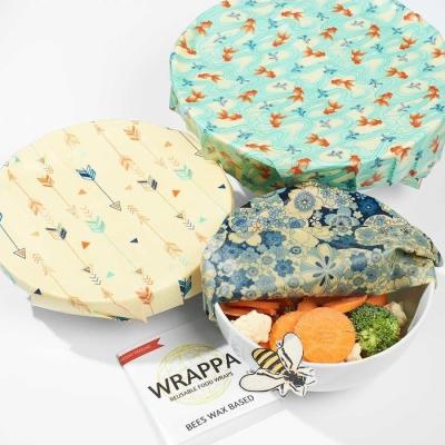 China 100% Cotton Sustainable Food Storage With Beeswax Wraps Reusable for sale