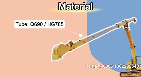 Quality Digging Foundation Pit Excavator Telescopic Arm Two Section For 20 Ton 30 Ton 55 Ton for sale