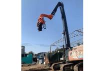 Quality 13.5m Hydraulic Excavator 20-85 Ton Pile Driver Arm With Heavy Duty Welding for sale