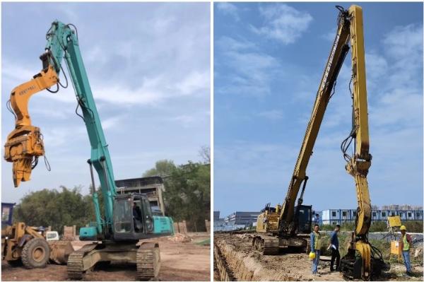 Quality Custom Hydraulic Excavator Pile Driving Arm , Long Reach Foundation Drilling for sale