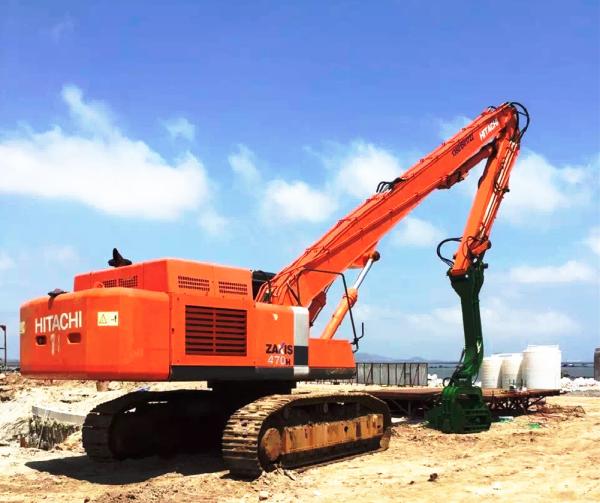 Quality Excavator long reach Vibrating Pile Driving Arm For Construction Piling for sale