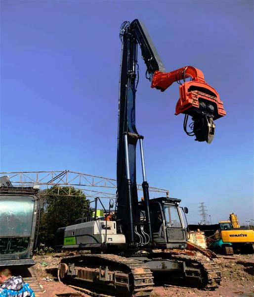 Quality Excavator long reach Vibrating Pile Driving Arm For Construction Piling for sale