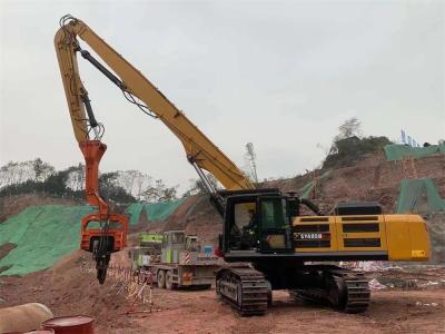 Quality Excavator Mounted Sheet Pile Driver Long Reach Arm , Excavator Pile Boom Arm for sale