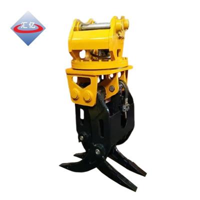 China Alloy Steel Excavator Rotating Grapple 360 Degree Roration For Wood Grabbing for sale